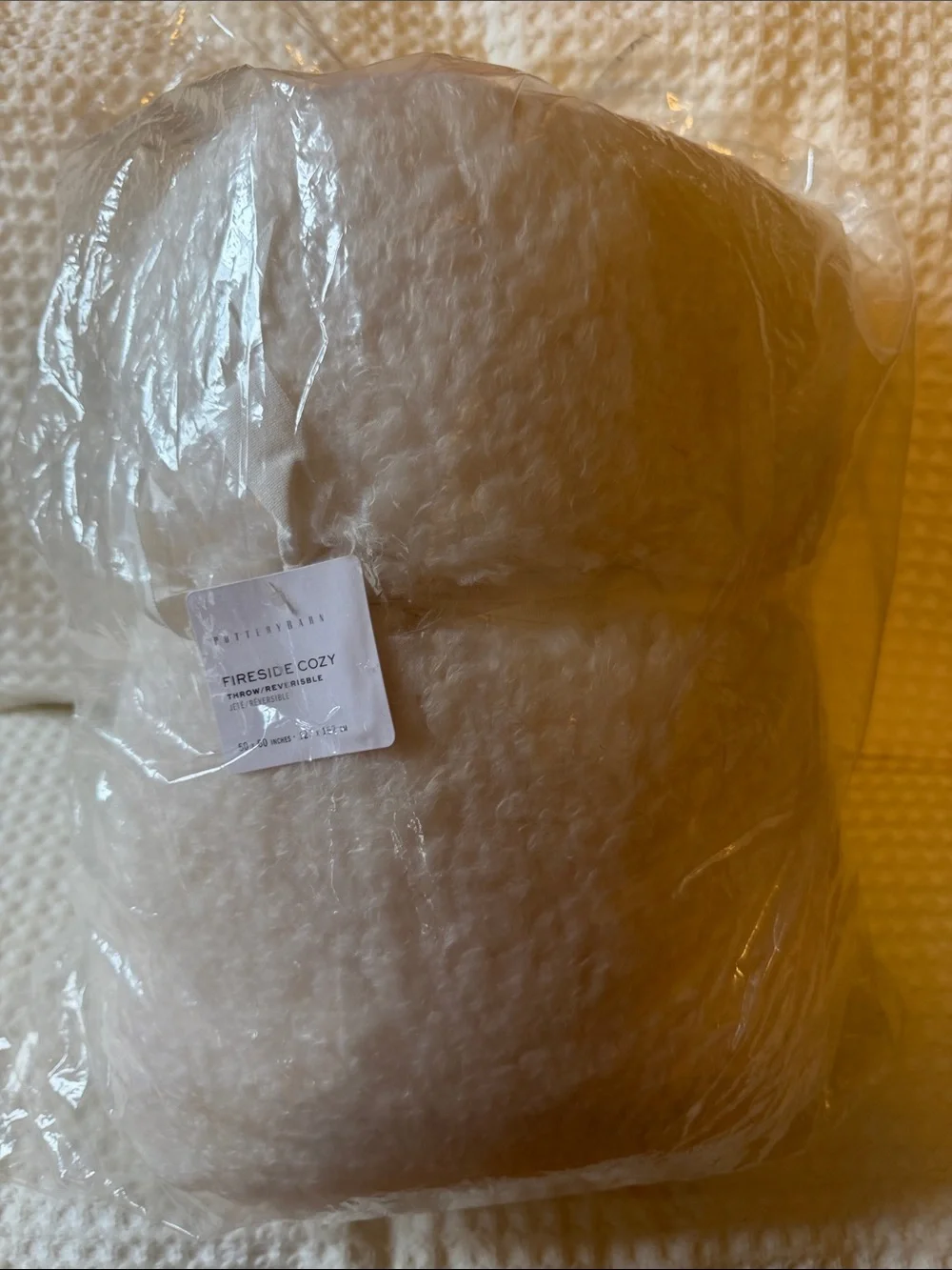 Pottery Barn Fireside Cozy Sherpa Throw - Cream